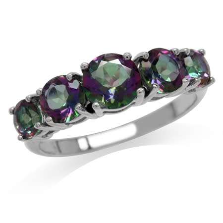 Sterling silver ring - NATURAL MYSTIC TOPAZ - size 10.5 / U half
