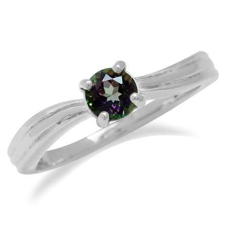 Sterling silver ring - NATURAL MYSTIC TOPAZ - size 9 / R half