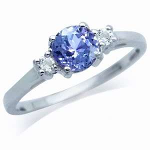 Sterling silver ring - NATURAL TANZANITE and TOPAZ - size 9 / R half