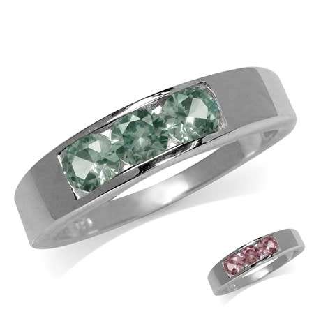 Sterling silver ring - Created ALEXANDRITE - size 7 / O