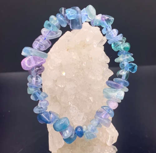 Natural chipstrand bracelet - BLUE FLUORITE