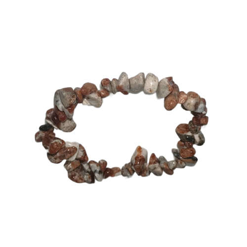 Natural chipstrand bracelet - SPESSARTINE GARNET IN LIMESTONE