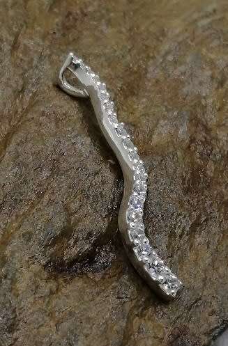 Sterling silver pendant - CUBIC ZIRCONIA - gorgeous!