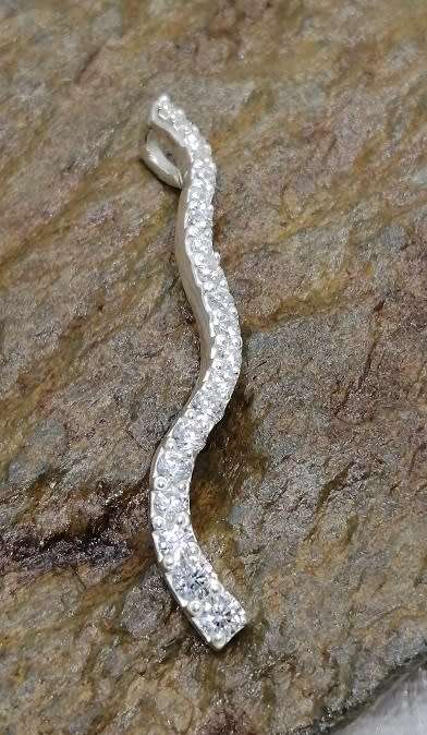 Sterling silver pendant - CUBIC ZIRCONIA - gorgeous!