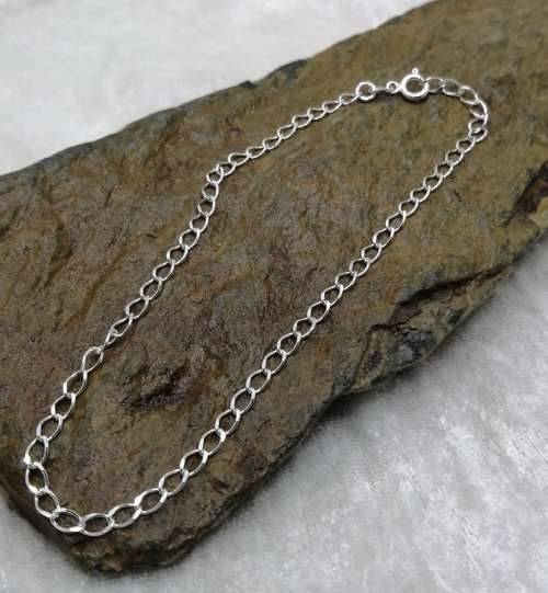 26cm Sterling Silver OPEN CURB anklet (3.35mm)