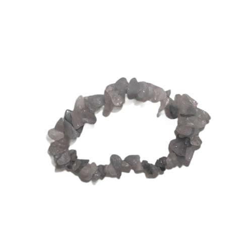 Natural chipstrand bracelet - LUNAR QUARTZ (Rose Quartz with Graphite)