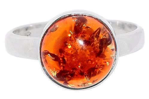 Sterling silver ring - AMBER (size 9 / R half)