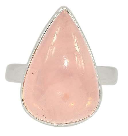 Sterling silver ring - ROSE QUARTZ (size 9.5 / S half)