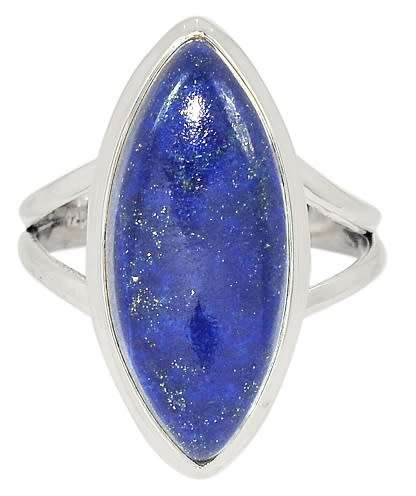 Sterling silver ring - LAPIS LAZULI (size 9.5 / S half)