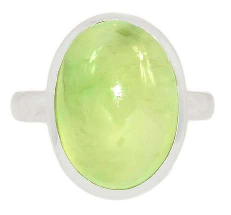 Sterling silver ring - PREHNITE (size 9.5 / S half)