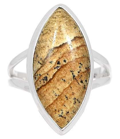 Sterling silver ring - KALAHARI PICTURESTONE (size 9.5 / S half)