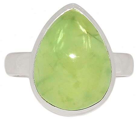 Sterling silver ring - PREHNITE (size 9 / R half)