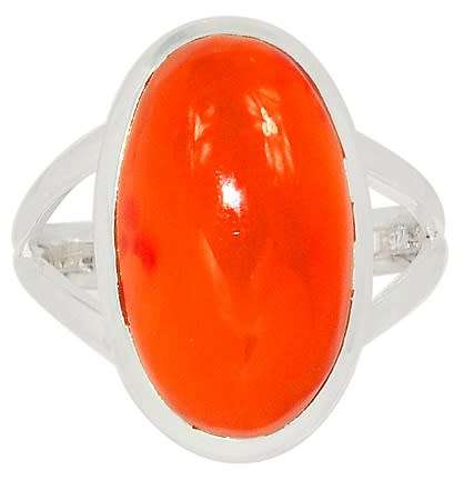 Sterling silver ring - CARNELIAN (size 9 / R half)