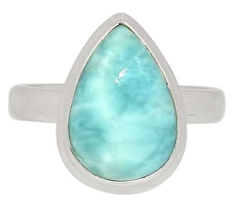 Sterling silver ring - LARIMAR (size 8.5 / Q half)