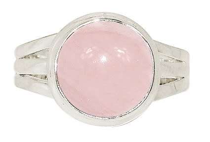 Sterling silver ring - ROSE QUARTZ (size 8 / Q)