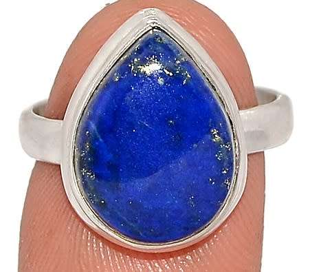 Sterling silver ring - LAPIS LAZULI (size 8 / Q)