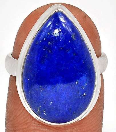 Sterling silver ring - LAPIS LAZULI (size 7 / O)