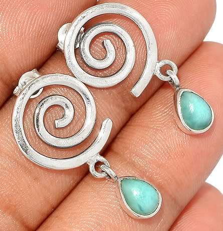 Sterling silver earrings - LARIMAR