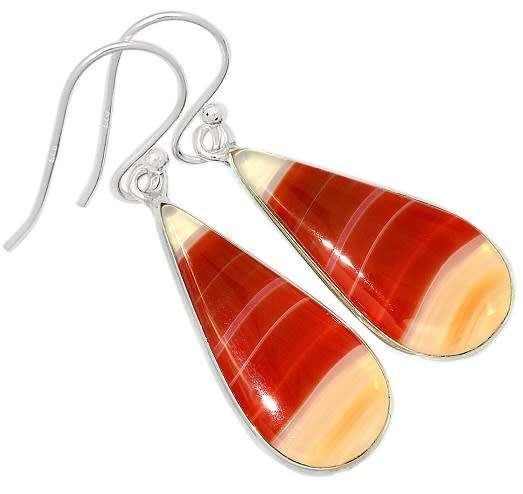 Sterling silver earrings - BOTSWANA AGATE