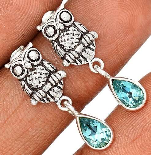 Sterling silver earrings - BLUE TOPAZ