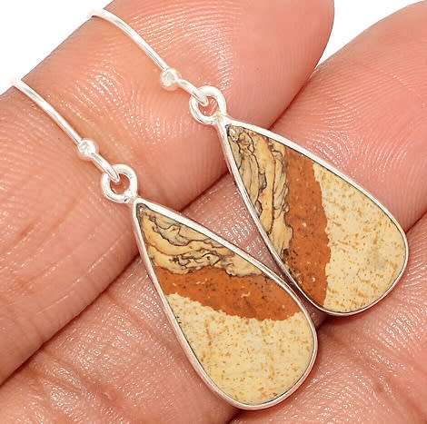 Sterling silver earrings - KALAHARI PICTURESTONE