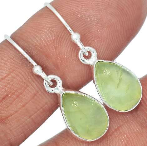Sterling silver earrings - PREHNITE