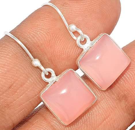 Sterling silver earrings - ROSE QUARTZ