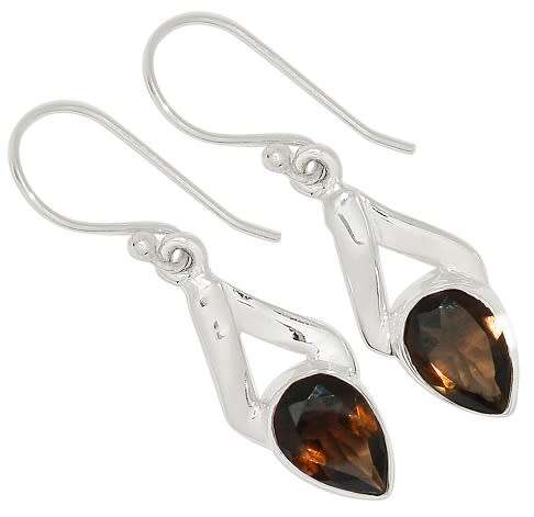 Sterling silver earrings - SMOKY QUARTZ