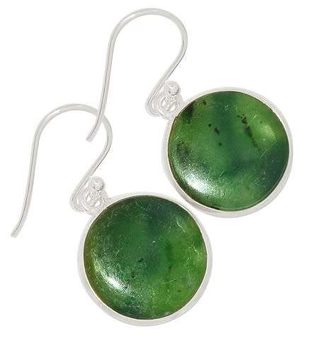 Sterling silver earrings - NEPHRITE JADE
