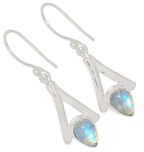 Sterling silver earrings - RAINBOW MOONSTONE