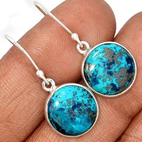 Sterling silver earrings - CHRYSOCOLLA (TURQUOISE)