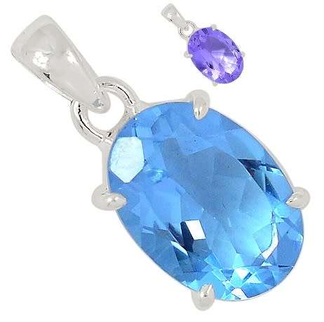 Sterling silver pendant - CREATED ALEXANDRITE