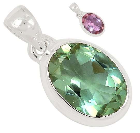 Sterling silver pendant - CREATED ALEXANDRITE