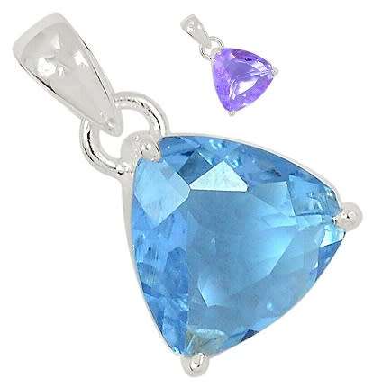 Sterling silver pendant - CREATED ALEXANDRITE