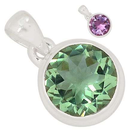 Sterling silver pendant - CREATED ALEXANDRITE