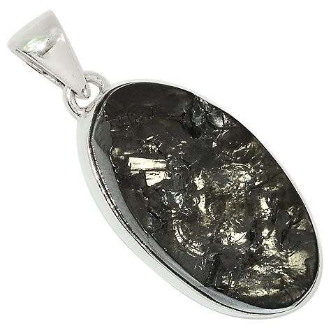 Sterling silver pendant - SHUNGITE
