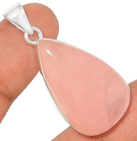 Sterling silver pendant - ROSE QUARTZ
