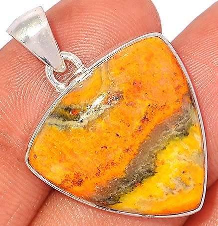 Sterling silver pendant - BUMBLEBEE JASPER