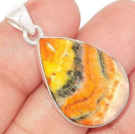 Sterling silver pendant - BUMBLEBEE JASPER