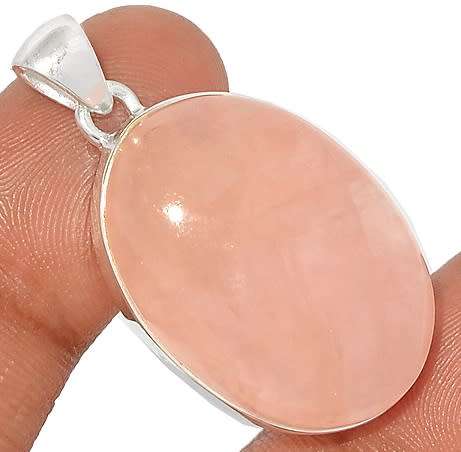 Sterling silver pendant - ROSE QUARTZ