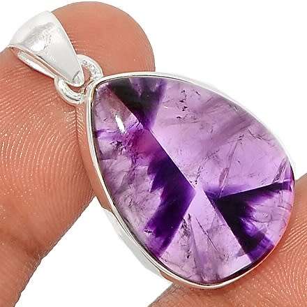 Sterling silver pendant - AMETHYST ATOMIC STAR (rare)