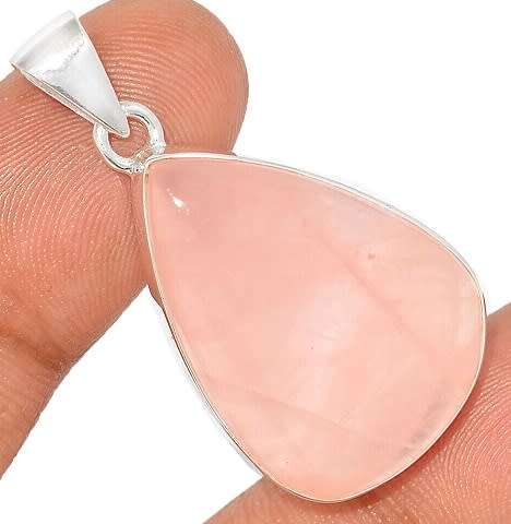 Sterling silver pendant - ROSE QUARTZ