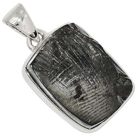 Sterling silver pendant - SHUNGITE