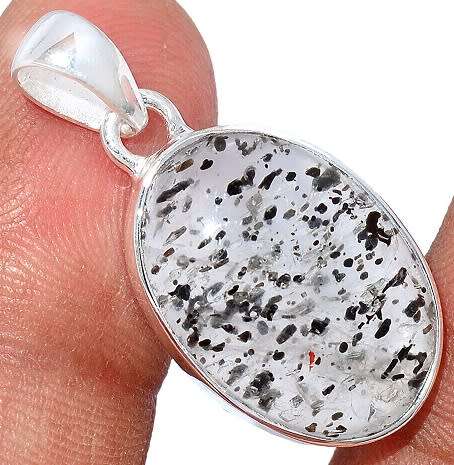 Sterling silver pendant - HEMATITE IN QUARTZ
