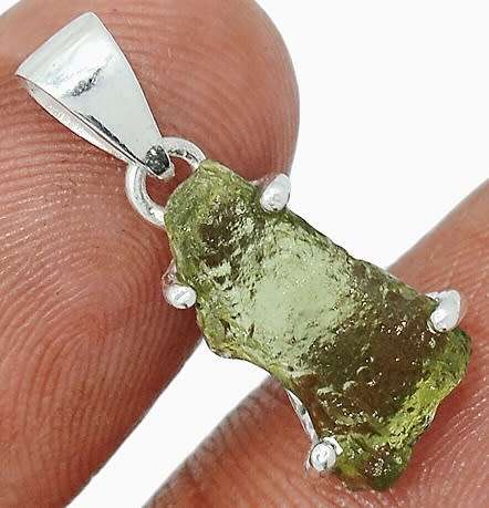 Sterling silver pendant - MOLDAVITE