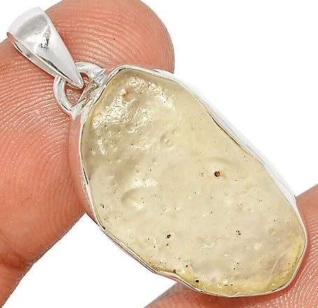 Sterling silver pendant - LIBYAN DESERT GLASS