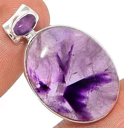 Sterling silver pendant - AMETHYST ATOMIC STAR (rare)