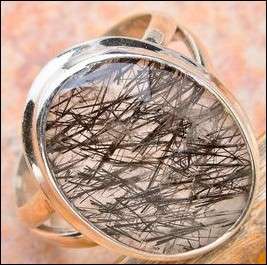 Sterling silver ring - TOURMALINATED QUARTZ - Dreams Collection