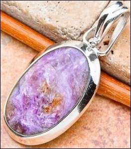 Sterling silver pendant - CHAROITE - Dreams Collection