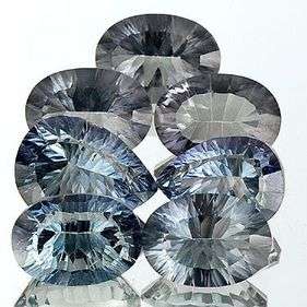 BLUE MYSTIC TOPAZ concave pear facets (Brazil) - 2 gems available sold individually